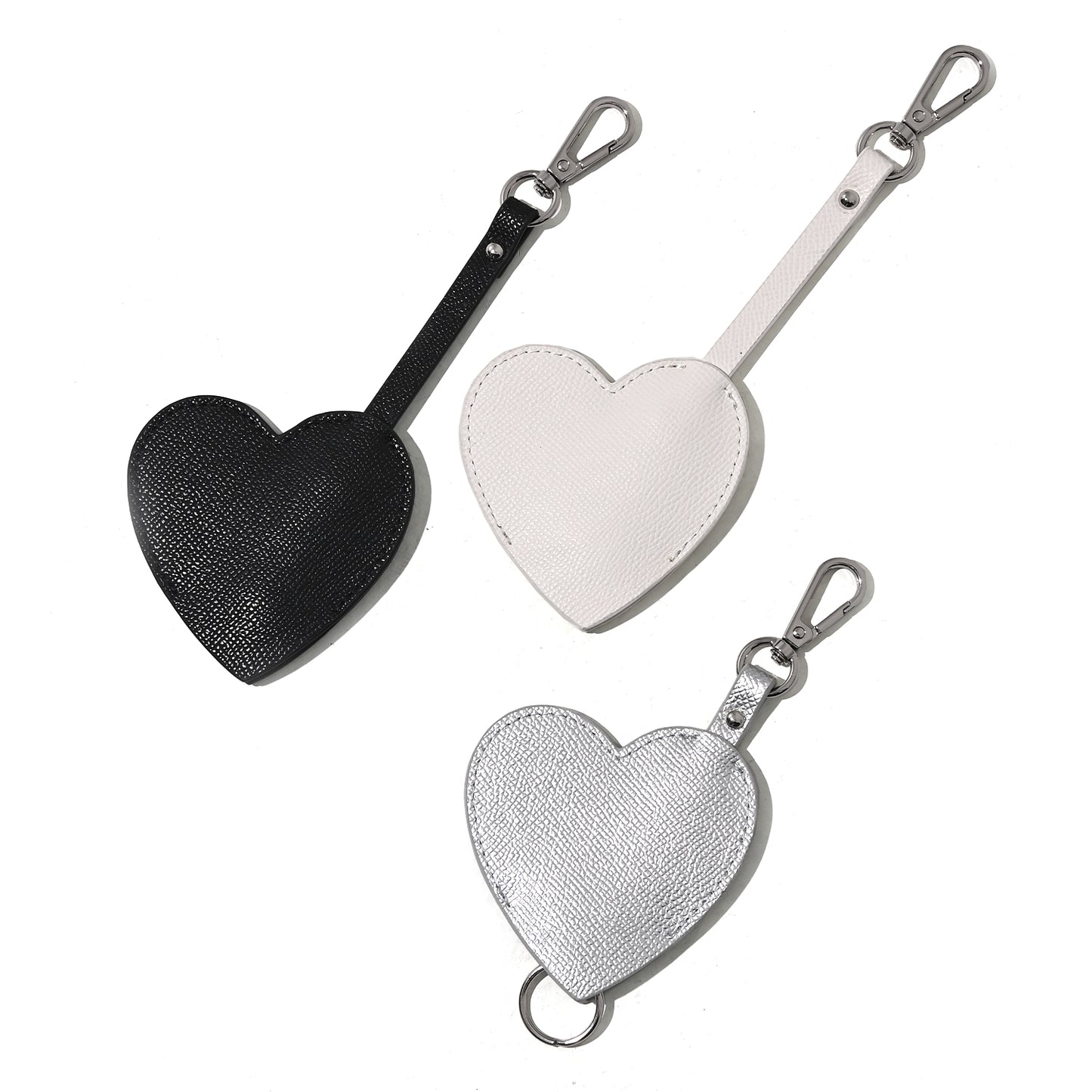 Heart leather keyring charm