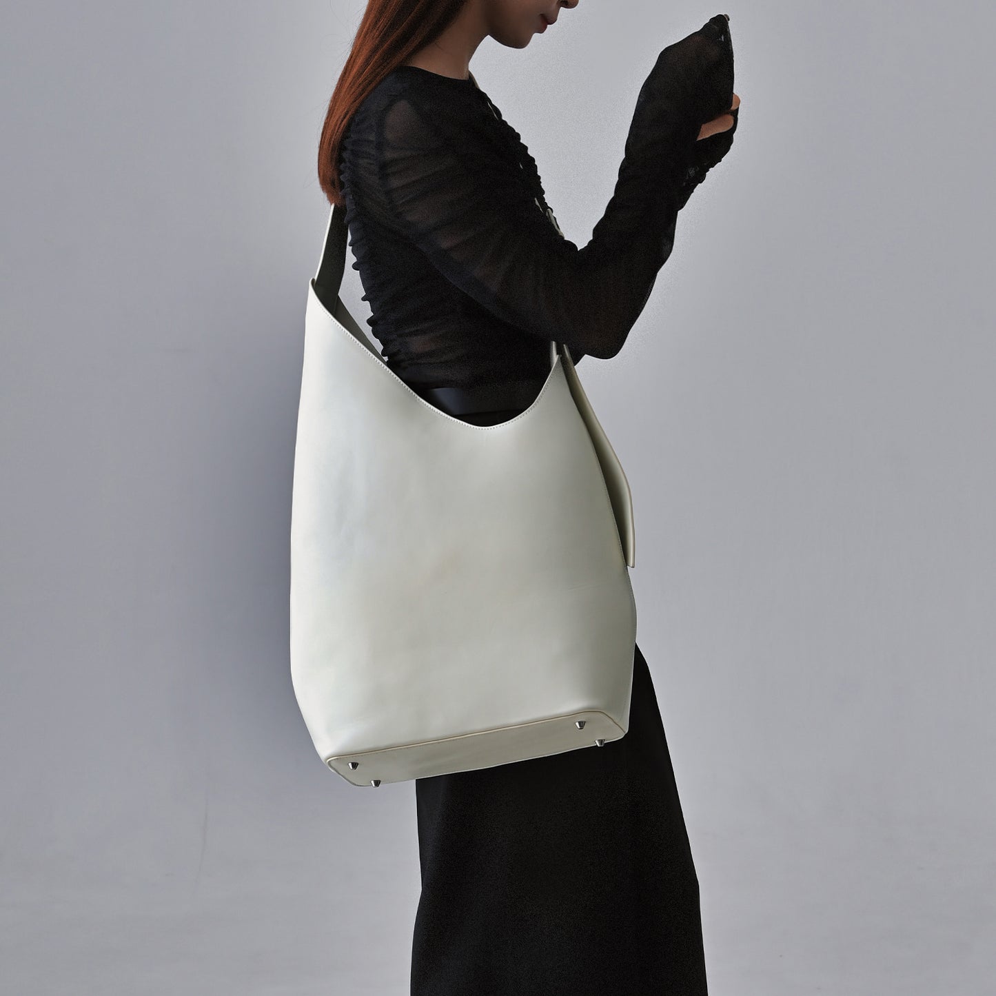 Asymmetry leather bag