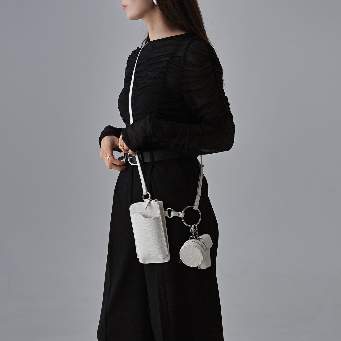 Minimal crossbody leather bag