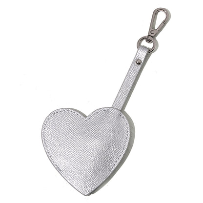 Heart leather  keyring charm