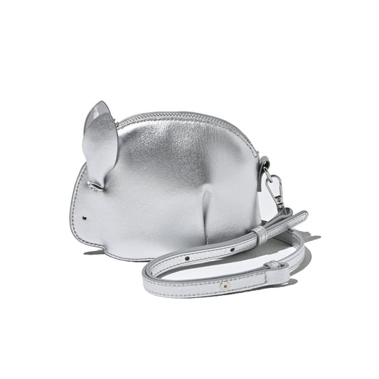 Usagi mini leather pouch shoulder bag Silver