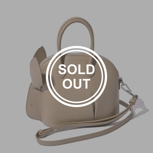 Usagi leather handle bag Biscuit